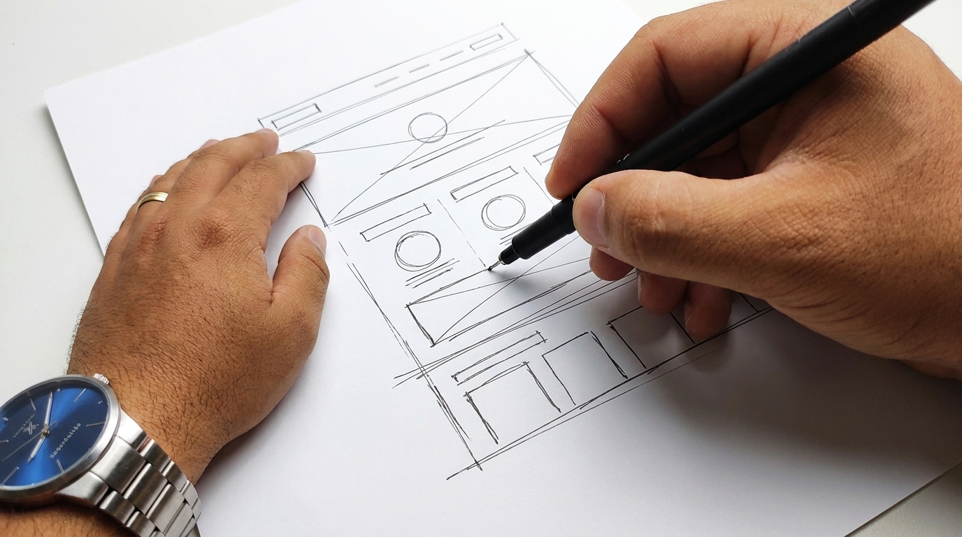 Sketch do wireframe em papel